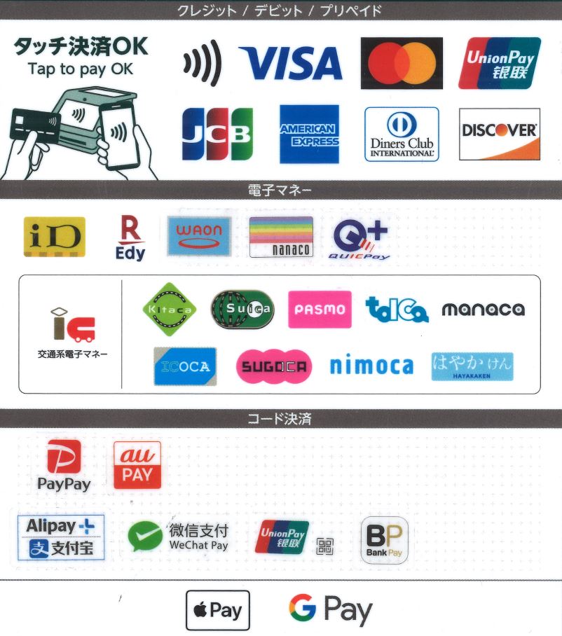 各種支払い方法